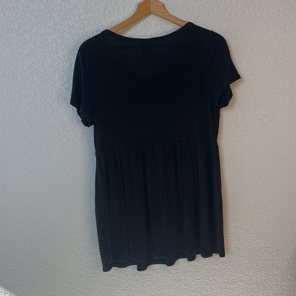 Time and Tru Maternity Shirt Baby doll peplum Top Black size Medium - Picture 7 of 12